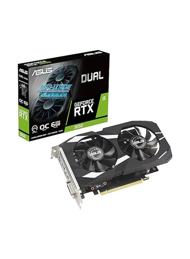 ASUS Dual GeForce RTX 3050 OC Edition Graphics Card, 6GB GDDR6 96-Bit Memory, 1537 MHz OC Boost Clock, 2304 CUDA Cores, 14 Gbps Memory Speed, PCI Express 4.0, OpenGL®4.6 | 90YV0K60-M0NA00 - Image 1
