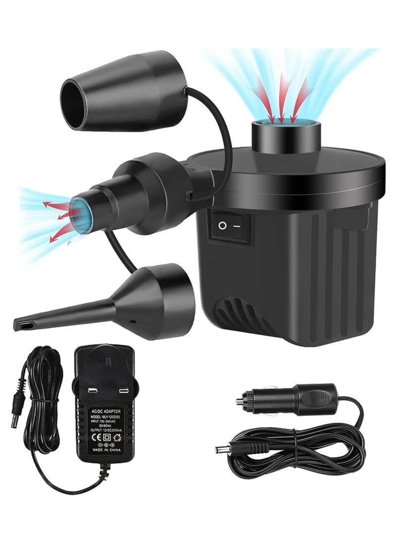 Jorunb - Portable Air Mattress Pump, Swimming Pool Pump Electric Inflation Pump, Inflator Deflator Air Pumps with 3 Nozzles, Quick-Fill Electric Air Pump for Outdoor Camping, Inflatable,Boats,Raft,Pool,Floats - Image 1