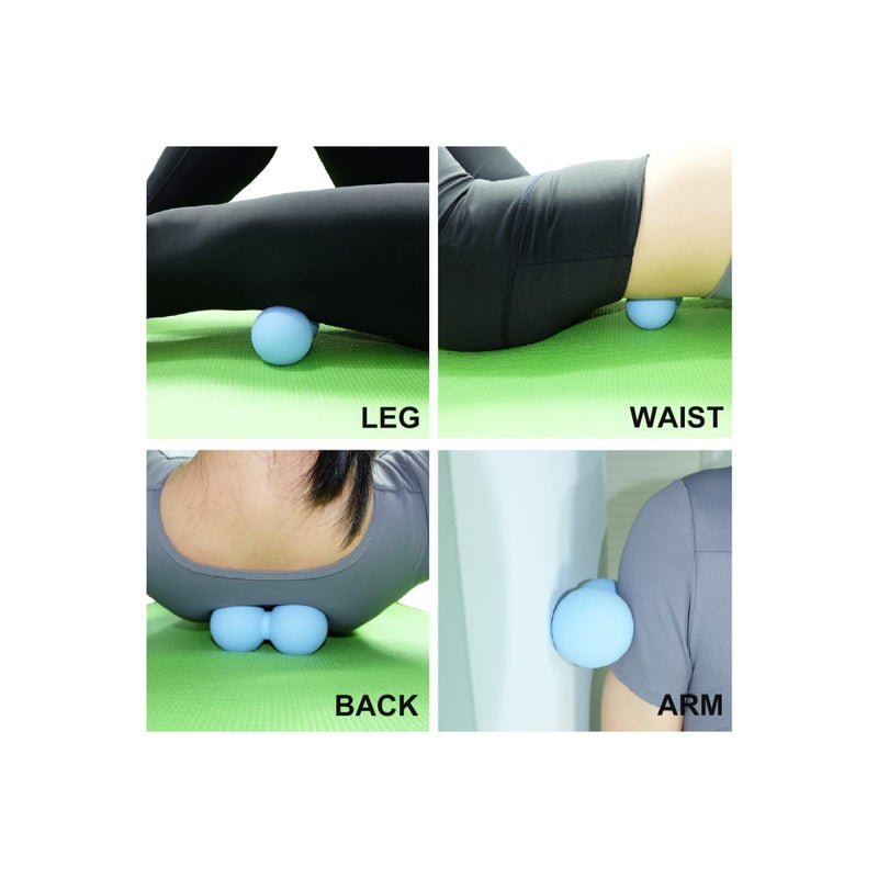 Barakah Peanut Massage Ball, Double Lacrosse Ball Deep Tissue Roller Trigger Point Ball Yoga Massage Ball Bodywork Therapy Ball for Physical Therapy Myofascial Release Muscle Relaxer Acupoint Massage - Image 3