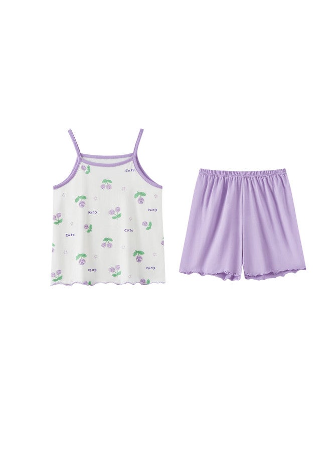 Deesha 7a Antibacterial Comfortable Soft Children's Pajama Set Spring Autumn Girls Large Kids Tank Top Homewear