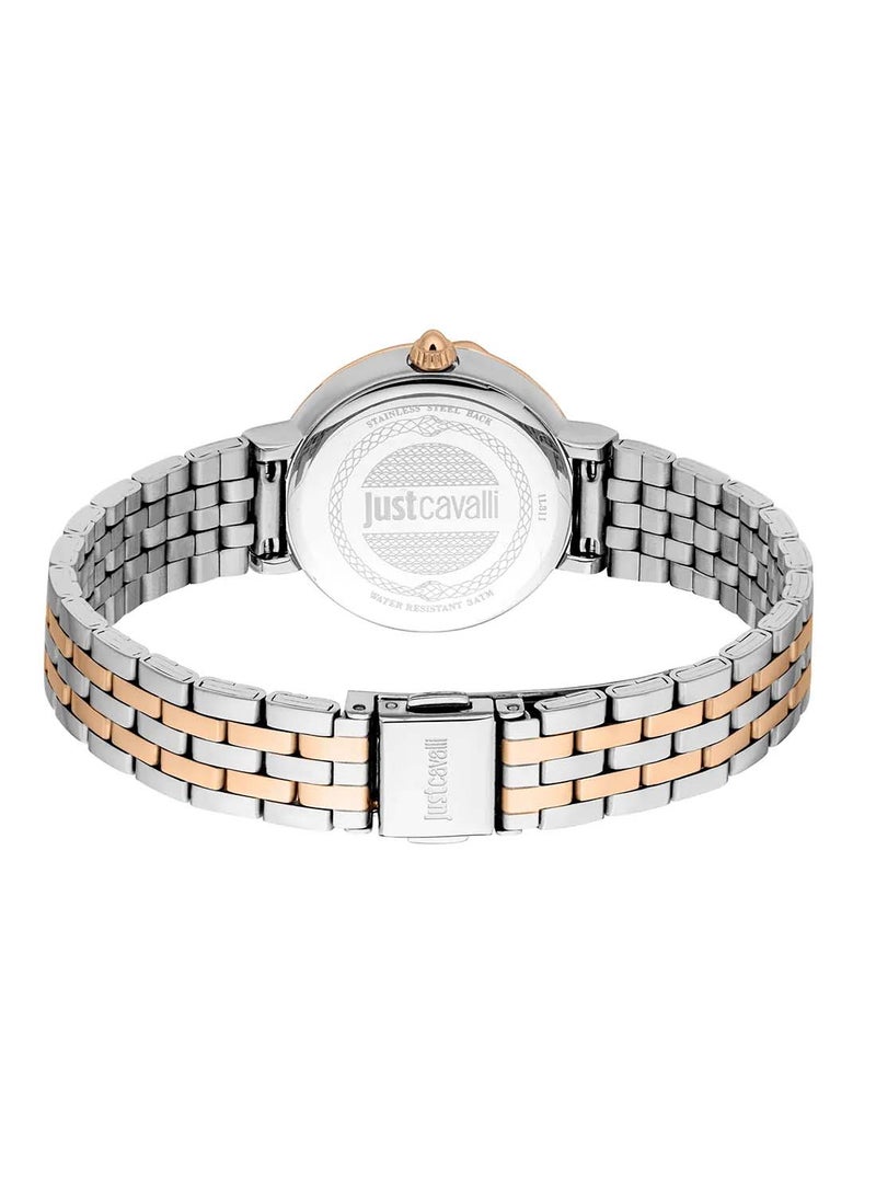 Just Cavalli ساعة يد نسائية دائرية الشكل من الفولاذ المقاوم للصدأ JC1L311M0075 - 30 مم - Image 3