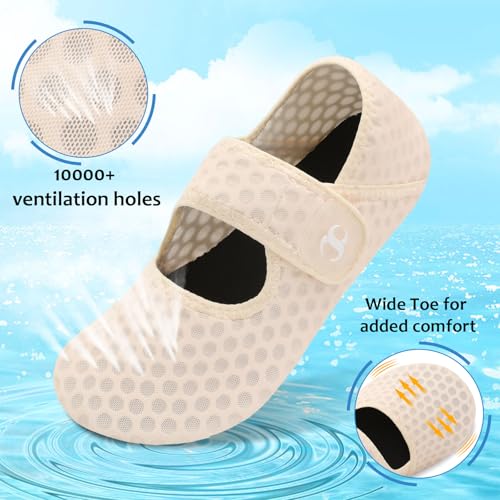 Scurtain Water Shoes for Women Beach Swim Aqua Socks Wide Width Pool Swimming Sand Shoes Barefoot Yoga Slippers Shoes Summer Beach Shower Slides Size - Image 3