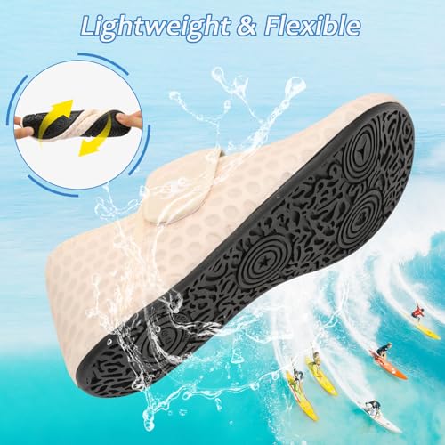 Scurtain Water Shoes for Women Beach Swim Aqua Socks Wide Width Pool Swimming Sand Shoes Barefoot Yoga Slippers Shoes Summer Beach Shower Slides Size - Image 4