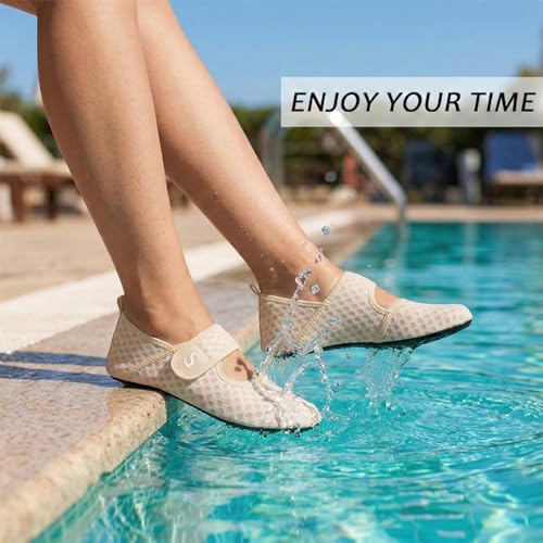 Scurtain Water Shoes for Women Beach Swim Aqua Socks Wide Width Pool Swimming Sand Shoes Barefoot Yoga Slippers Shoes Summer Beach Shower Slides Size - Image 2