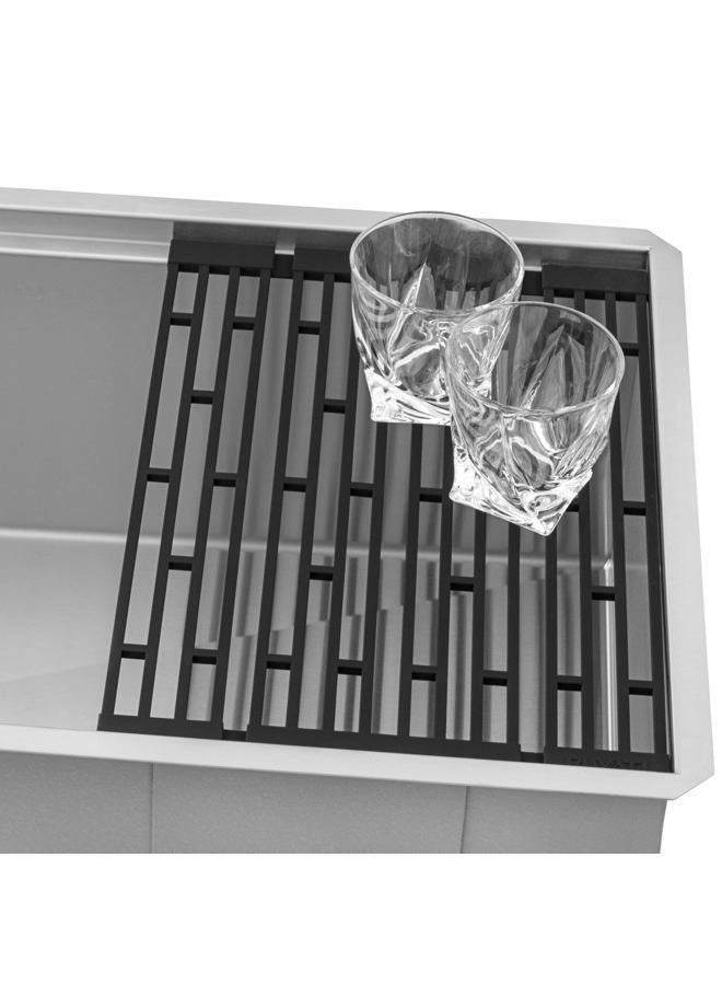 Ruvati 30-inch Workstation Slope Bottom Offset Drain Undermount 16 Gauge Kitchen Sink - RVH8584 - Image 4