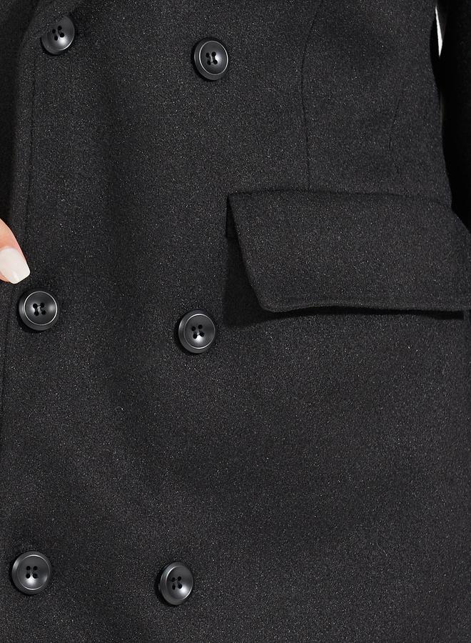 ستايلي معطف طويل بقصة عادية وصفين أزرار - Image 4