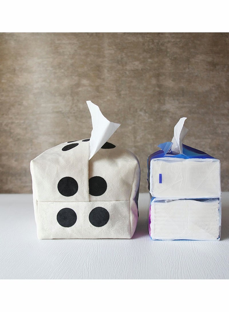 Dice Tissue Box Cover Square Cloth Fabric Storage Bagwashable Fabric Comfortable and Durable for Bathroom Office Car Tissue Holder Vanity Can be Used As an Dice Toy Party Game