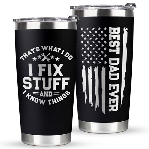 VIWIS Christmas Gifts for Dad, Men - Gifts for Dad from Daughter, Son - Dads Birthday Gift Ideas, Happy Birthday gifts for Dads, Fathers - Best Dad Ever Gift, Best dad Tumbler, 20 Oz dad Cup - Image 1