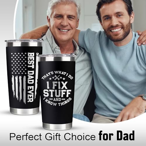 VIWIS Christmas Gifts for Dad, Men - Gifts for Dad from Daughter, Son - Dads Birthday Gift Ideas, Happy Birthday gifts for Dads, Fathers - Best Dad Ever Gift, Best dad Tumbler, 20 Oz dad Cup - Image 2