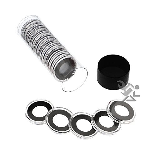 OnFireGuy 20pcs 16mm Black Ring Coin Holders & Capsule Tube with Black Cap Lid for 1/10oz Gold Eagles | Capsules & Storage Tube for 1/10oz American Gold Eagles, 1/10oz Gold Britannia - Image 5