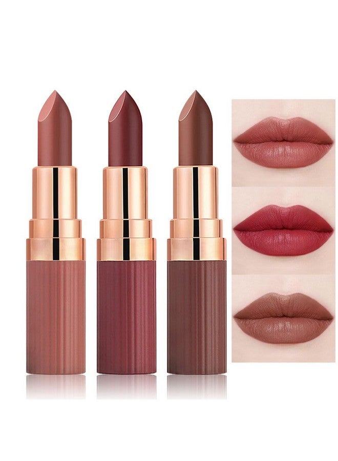 CAKAILA 3 Pcs Nude Lipstick Matte Sets,Light to Dark Velvet Lipstick for Women Long Lasting Waterproof 24 Hours Lip Stick Lip Stain Makeup Gift Sets,labiales mate 24 horas originales - Image 1