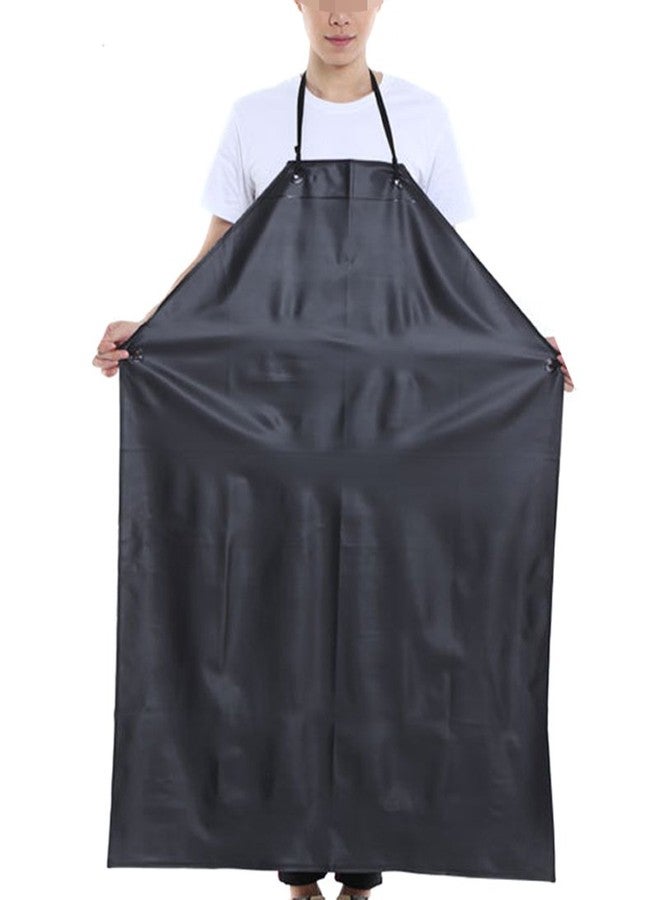 BESTCYC Men's Black Heavy Duty Waterproof Stain Resistant PVC Extra Long Apron for Kitchen Dishwashing Lab Butcher Fishing - Image 4