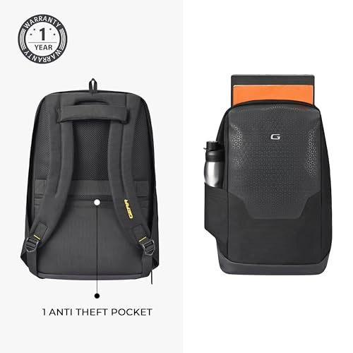 Gear NG Future Anti-Theft Faux Leather Water Resistant 1 Compartment Laptop Backpack/Casual Backpack/Daypack/Travel Backpack/College Bag For Men/Women (black), 27 Litres - Image 5