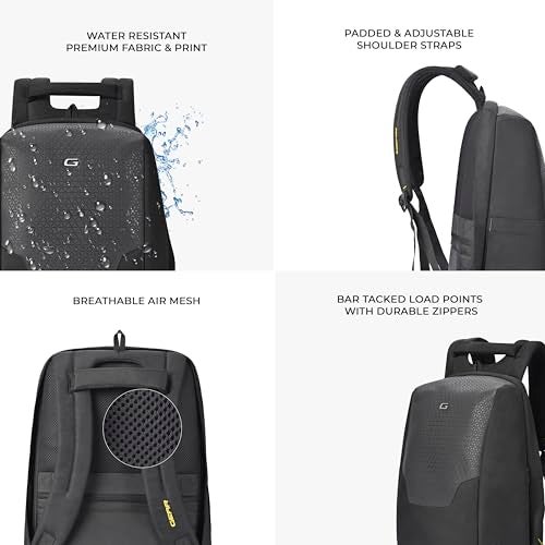 Gear NG Future Anti-Theft Faux Leather Water Resistant 1 Compartment Laptop Backpack/Casual Backpack/Daypack/Travel Backpack/College Bag For Men/Women (black), 27 Litres - Image 4