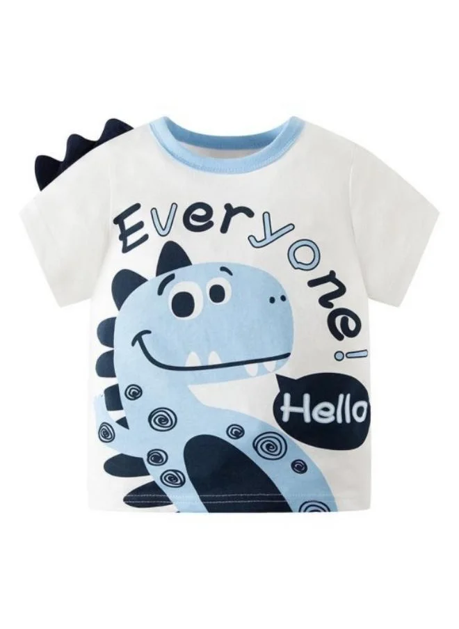 YUNIQEE White Printed Short Sleeve Crew Neck T-Shirt