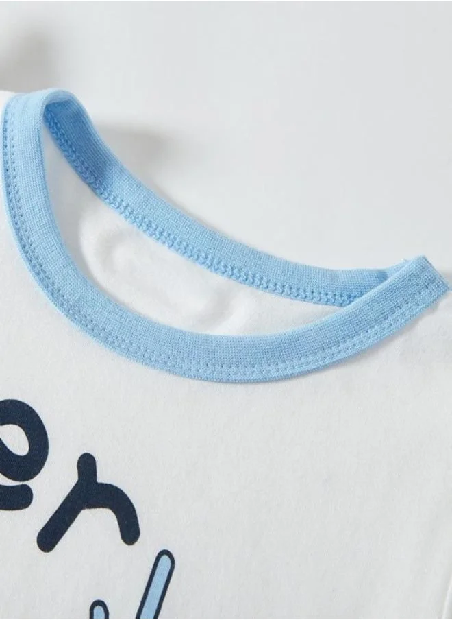 YUNIQEE White Printed Short Sleeve Crew Neck T-Shirt