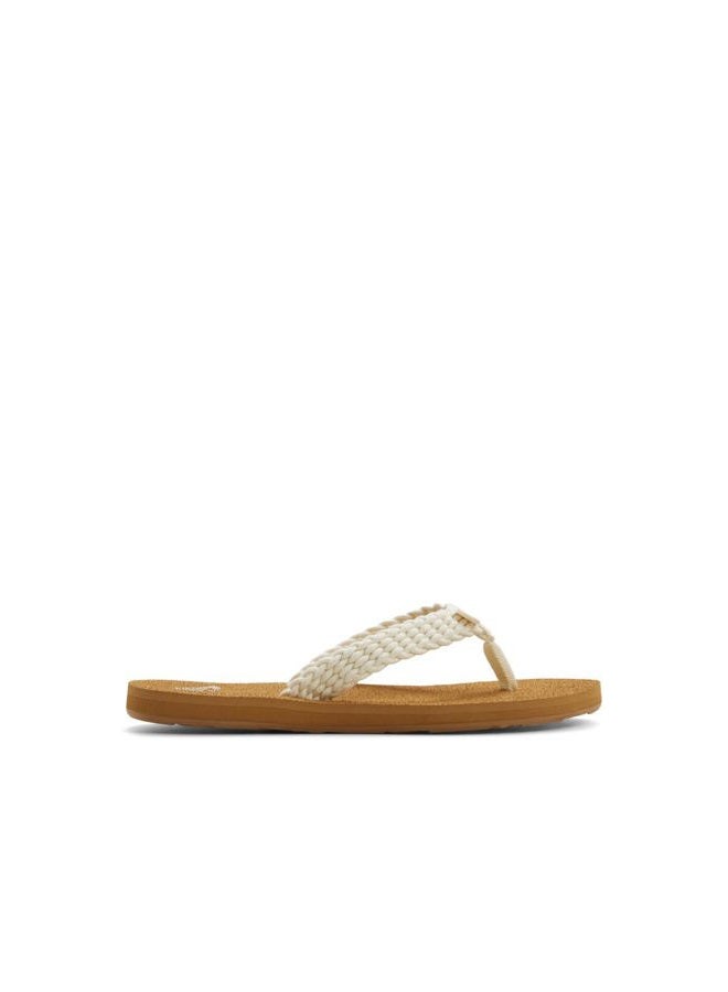 Roxy Women's Porto Sandal Flip Flop, Natural, 38 EU - Image 4
