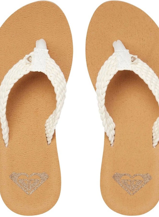 Roxy Women's Porto Sandal Flip Flop, Natural, 38 EU - Image 2