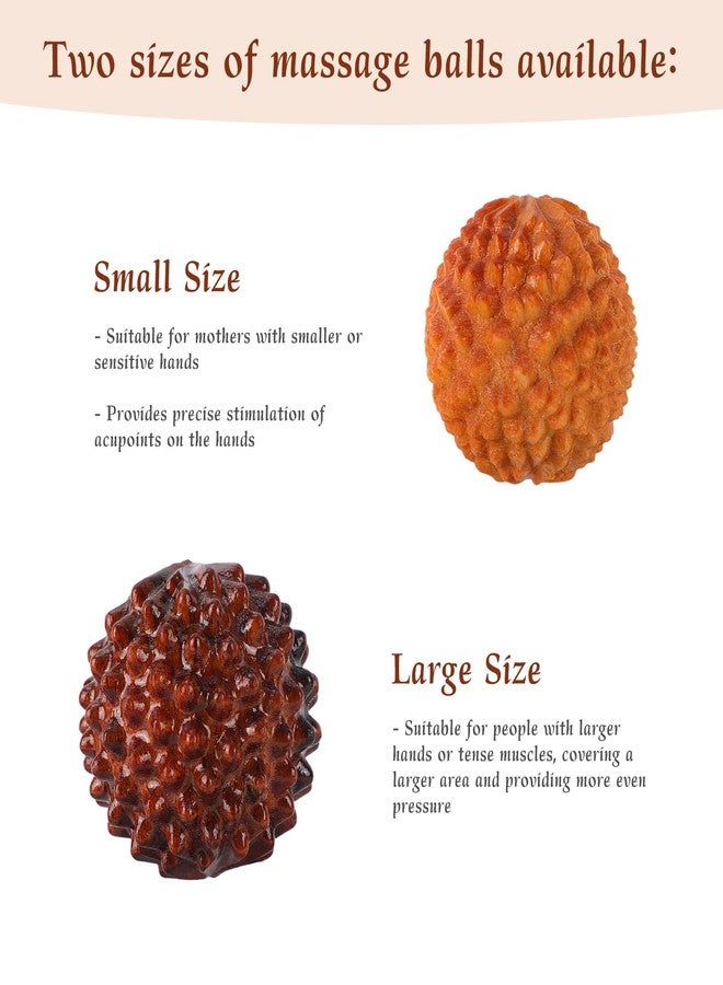 PEUTIER Wooden Labor Comb with 2pcs Acupressure Balls Set, Natural Birthing Comb with Acupressure Balls & Cloth Bag Pregnancy Gift accessory and Delivery Essentials for Woman - Image 3