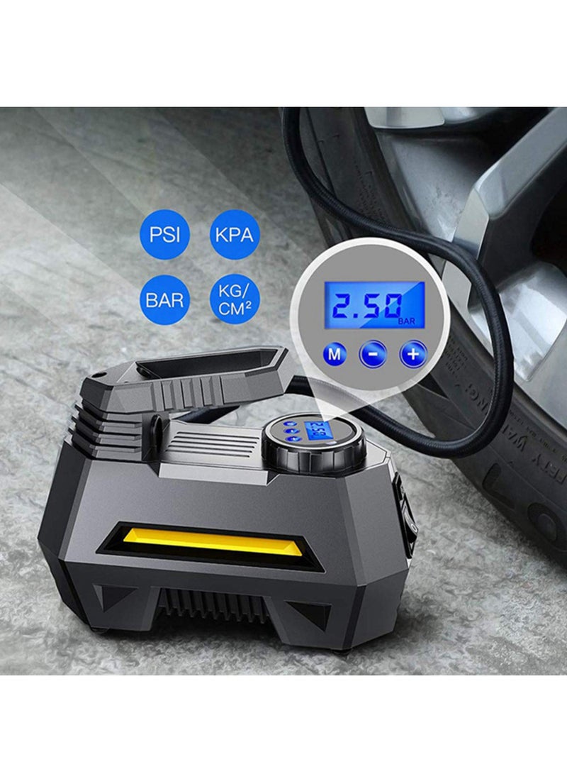 Portable Air Compressor Tire Inflator Car Tire Pump With Digital Pressure Gauge (150 Psi 12V Dc), Bright Emergency Flashlight - Image 5