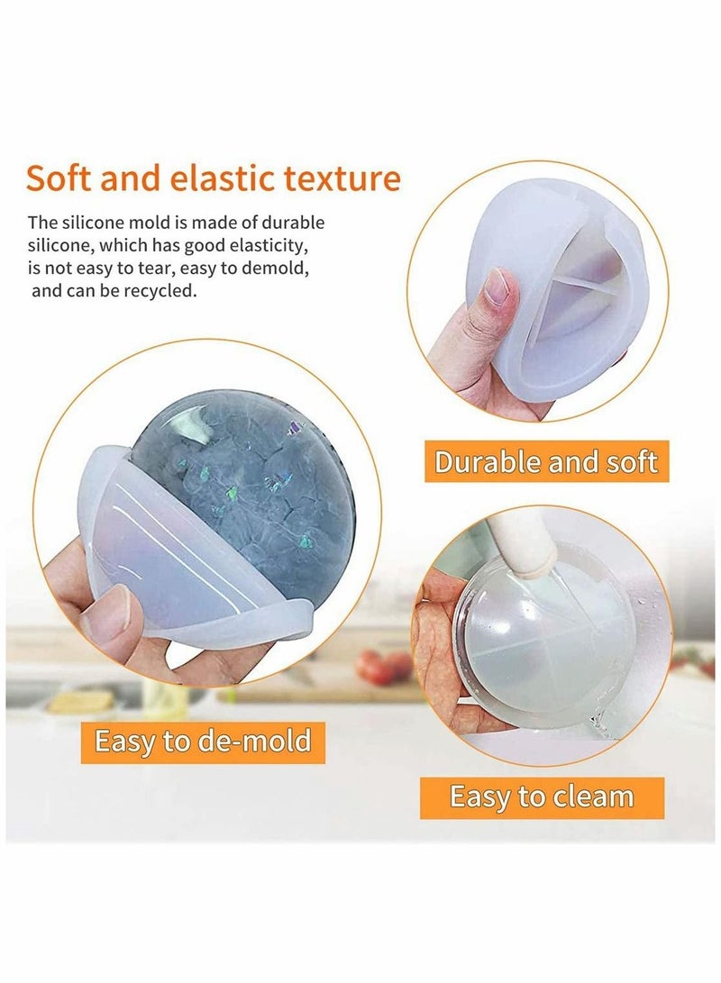 SYOSI Resin Molds Silicone Kit Silicone Mold 4 PCS Resin Coaster Molds and 1 PCS Coaster Storage Box Mold Round Coaster Resin Molds - Image 2