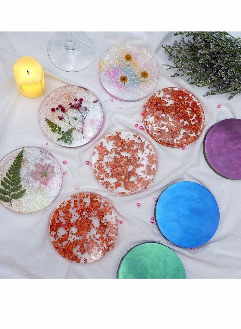 SYOSI Resin Molds Silicone Kit Silicone Mold 4 PCS Resin Coaster Molds and 1 PCS Coaster Storage Box Mold Round Coaster Resin Molds - Image 5