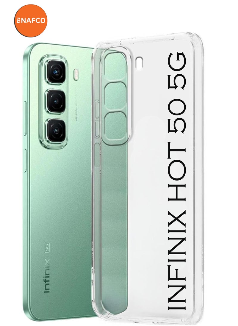 NAFCO For Infinix Hot 50 5G - Transparent Silicone Drop-Proof Clear Protective Phone Cover - Transparent  - Image 1