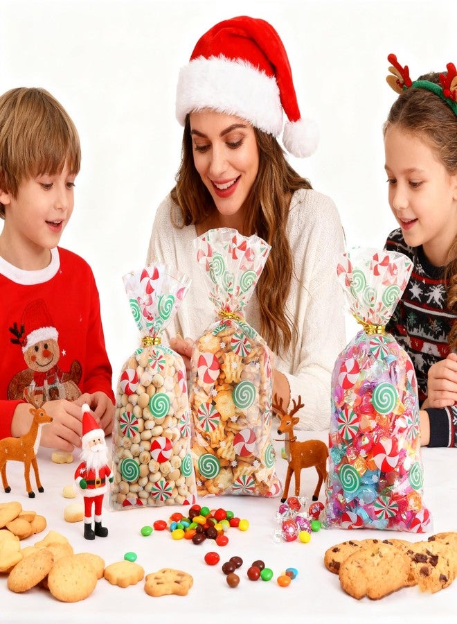 Nelisylux Christmas Treat Bags, Christmas Cellophane Candy Bags, 50Pcs Clear Cello Plastic Cellophane Gift Bag Snack Cookie Goodie Bag with Twist Ties for Xmas Winter Holiday Party Favors Supplies, 5 x11 Inch - Image 5