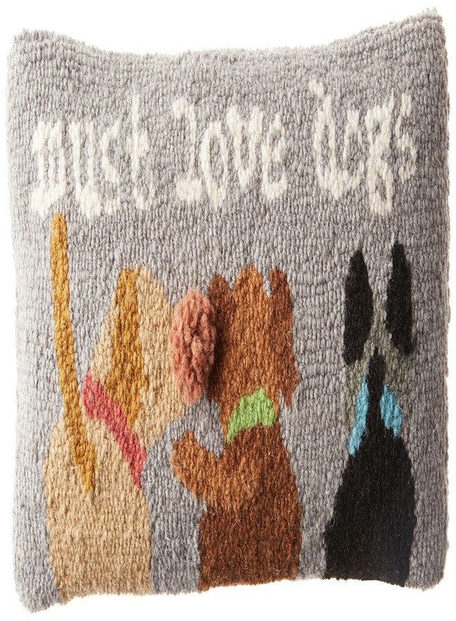 Mud Pie Must Love Dogs Hook Pillow, 1 Count (Pack of 1), Gray - Image 1