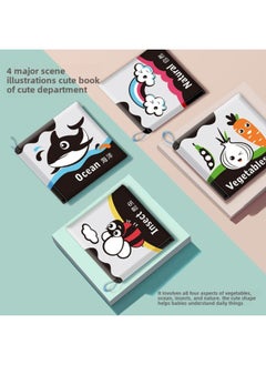 Generic Infant Newborn Early Education Toys Can't Bite And Wash 0-1 Year Old Cognitive Enlightenment Baby Cloth Book-Color:Card Head Mounted 0.15-Specifications:Chinese And English Versions-bbb With Sound Paper -4 Pages And 8 Pages  - Image 5