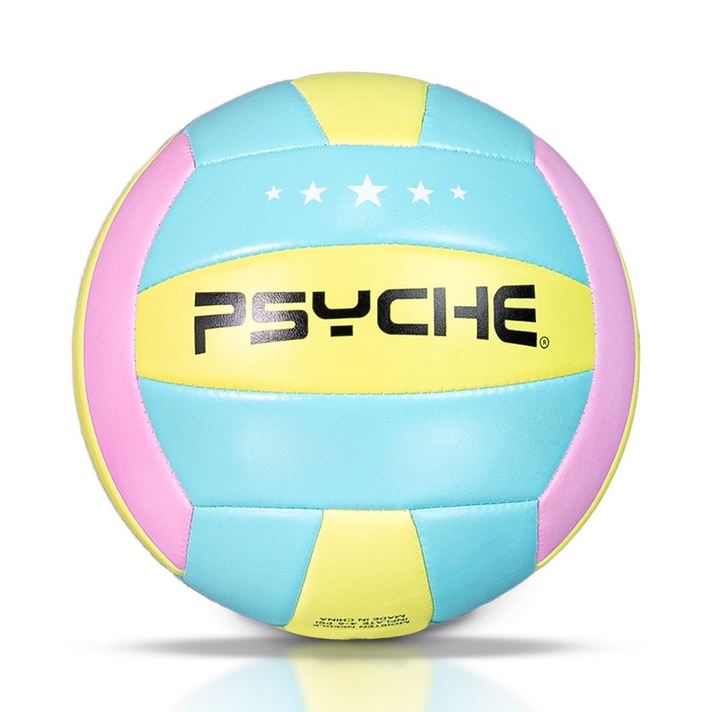 Generic PSYCHE No.5 PVC Sewn Volleyball for Student Training Huanglan powder V5030