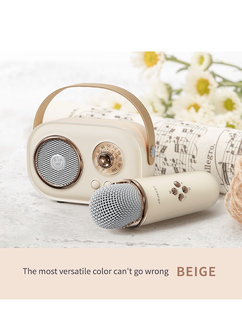 GULFLINK C20 PLUS Mini Wireless BT Audio Home Singing Karaoke Integrated Microphone Speaker Stereo Home KTV Set Handsfree Call Beige  - Image 2