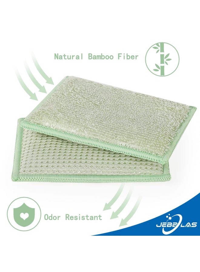 Jebblas Bamboo Natural Absorbent Sponges Kitchen Cleaning Sponges Reusable Dish Washing Sponges Beige (8 Pack) - Image 4