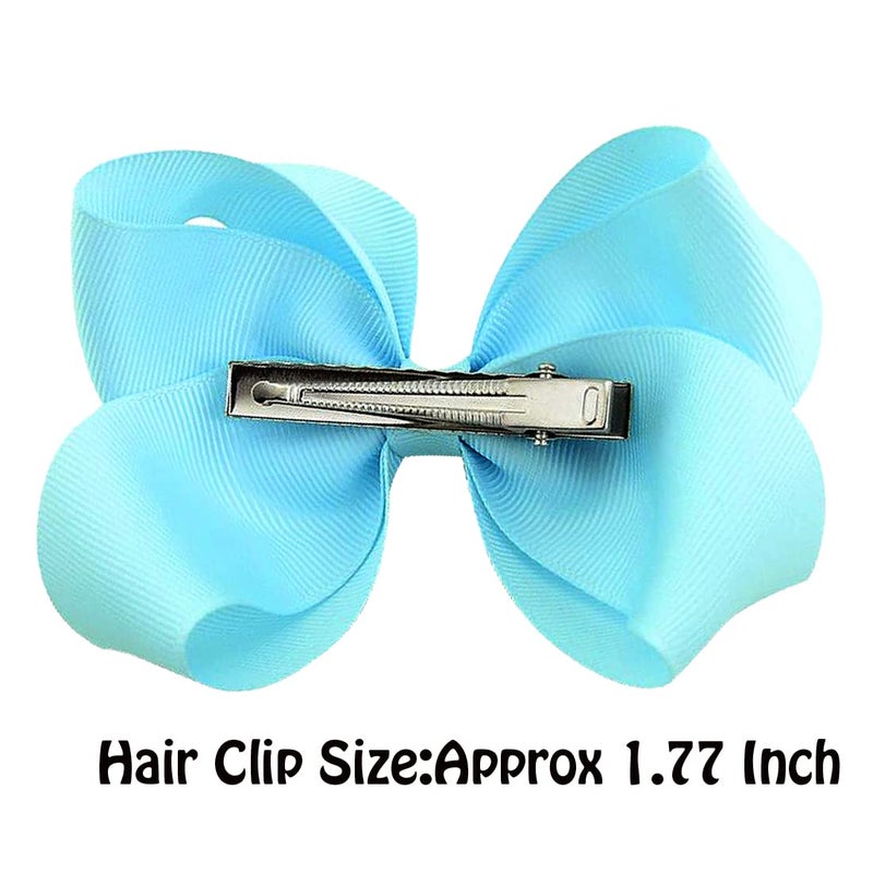 WillingTee 40colors 4.5" Hair Bows for Girls Grosgrain Ribbon Big Hair Bows Alligator Clips Hair Accessories for Baby Girls Infants Toddlers Teens Kids Children - Image 4