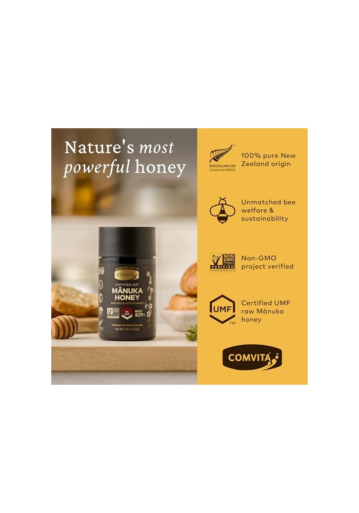 Comvita Manuka Honey UMF 20 MGO 829  Raw Manuka Honey New Zealand Pure  Unpasteurized Superfood for Immune Health Use in Tea Wild Monofloral NonGMO  250g 88 oz - Image 5