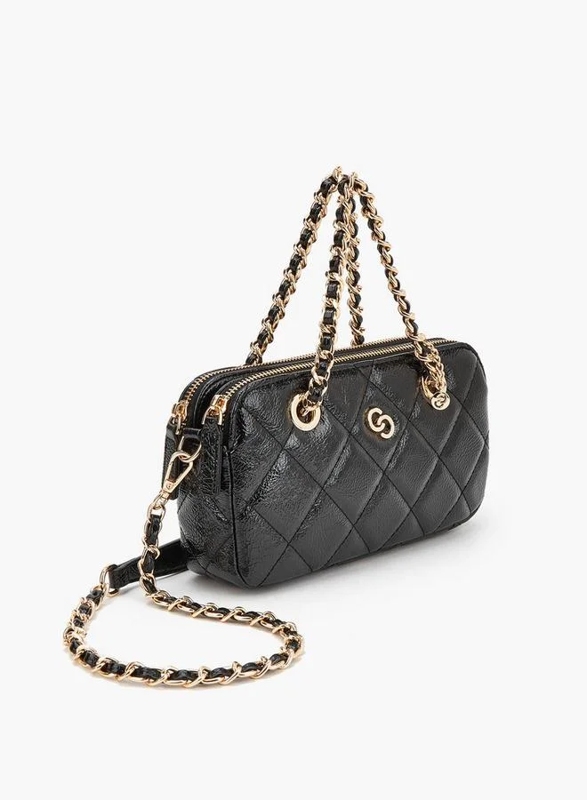 سيليست Quilted Crossbody Bag with Chain Accent Strap