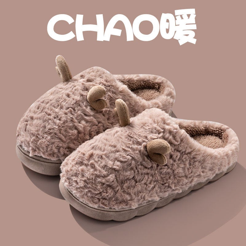 Cozy Cotton Slippers Unisex Indoor Warm Plush Gray [bear]]  - Image 5