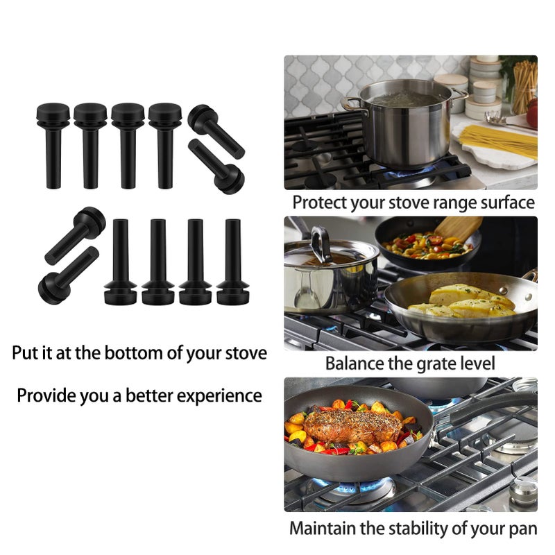 atgestore 12Pcs WB02X24790 Grate Rubber Feet Replacement for GE Stove Parts Rubber Grate Bumpers, Cafe Stove Top Grate Foot for GE Gas Range Parts Burner Grate Pad GE Gas Cooktop Parts Grate protectors - Image 4