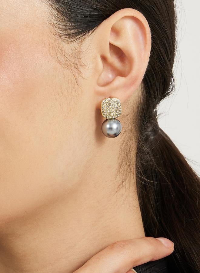 Styli Embellished Dangle Earrings with Faux Pearl  - Image 2