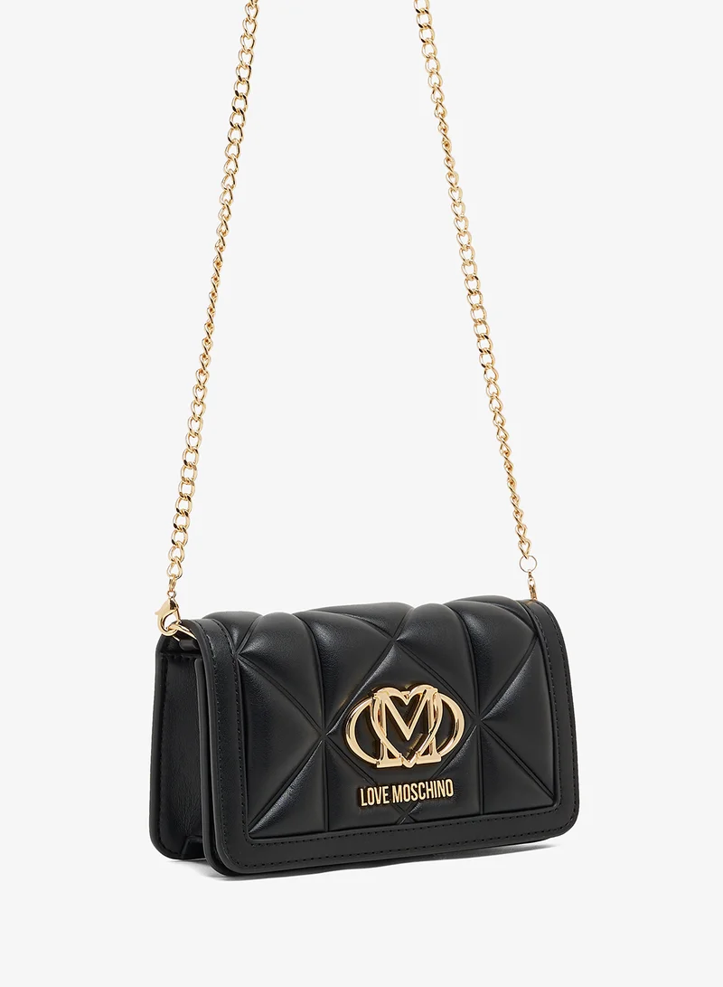 Love Moschino Logo Zip through chain detail crossbody