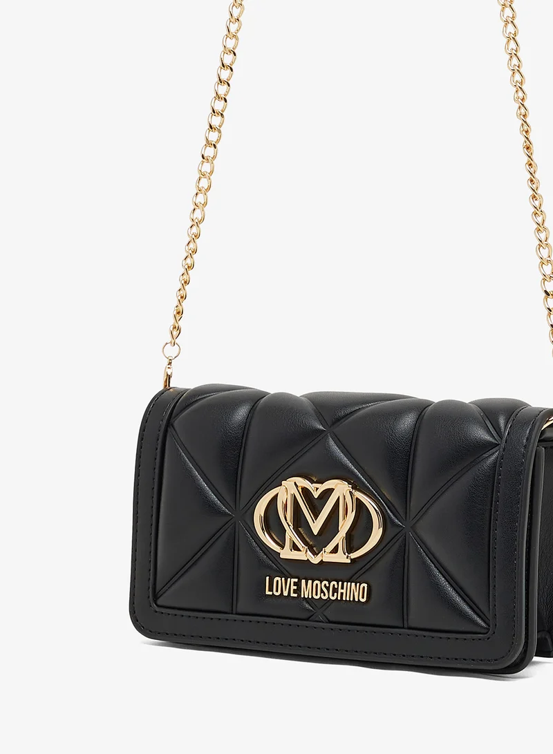 Love Moschino Logo Zip through chain detail crossbody