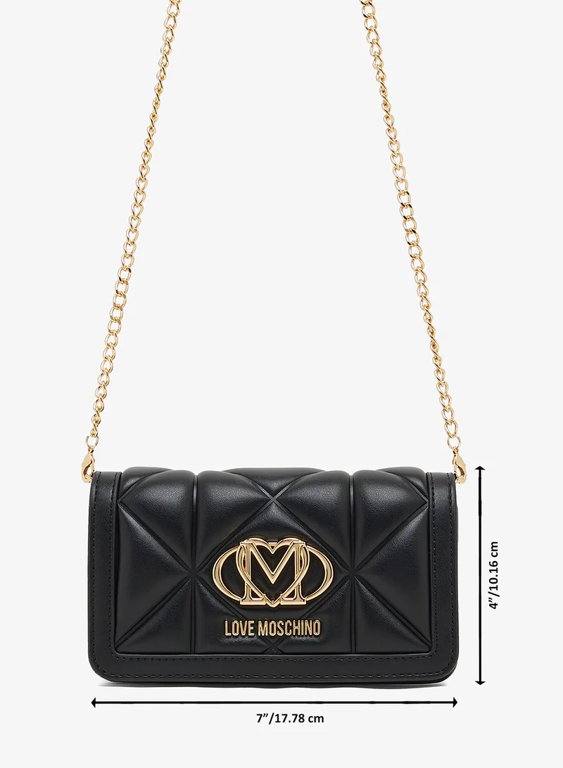 Love Moschino Logo Zip through chain detail crossbody