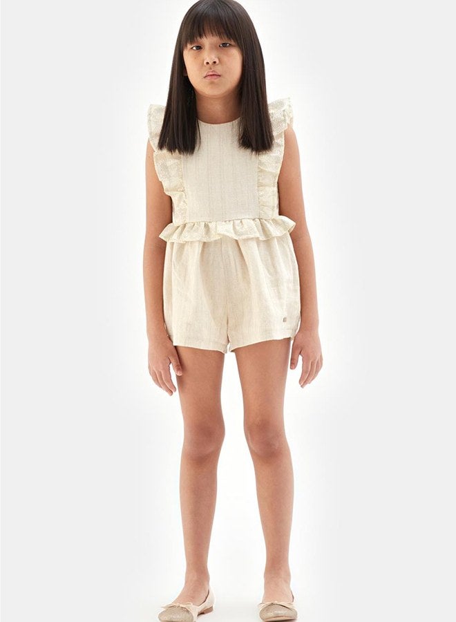 Tyess Girl Beige Overall - Image 1