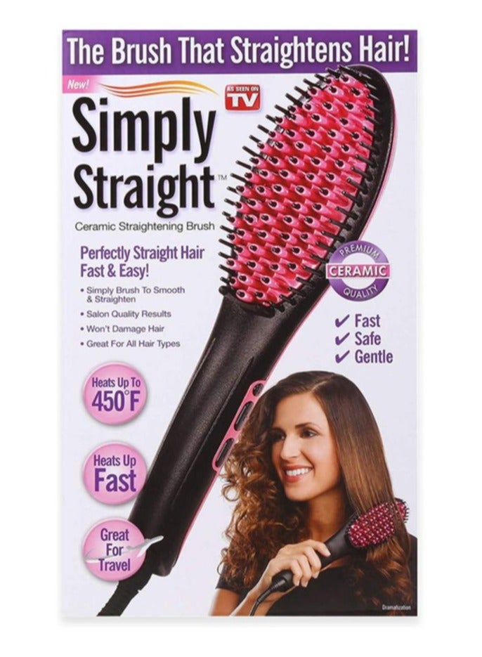 ELTRAZONE Simply Straight Hair Straightening Brush Pink/Black - Image 2