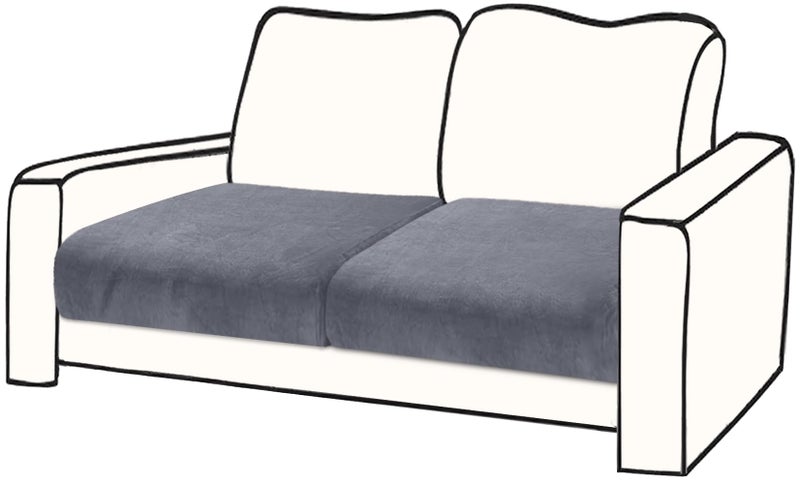 BT.WA Couch Cushion Cover Velvet 2 Pieces Seat Cushion Cover Stretch LoveSeat Couch Covers Separate Sectional Sofa Slipcovers Furniture Protector (2-Seater or Backrest  Dark Grey) - Image 1