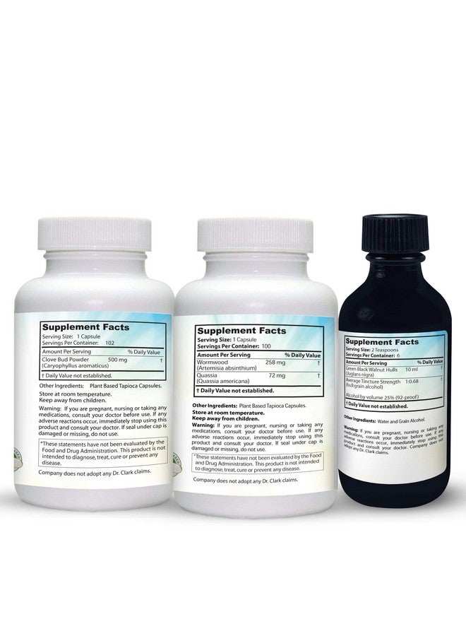 Dr Clark Store Dr. Clark Store Intestine Support & Cleanse Kit - with Original Green Tincture from Black Walnut Hulls, Wormwood, and Cloves-Helps Maintain Optimum Intestinal Function - Vegetarian Capsules - Image 4