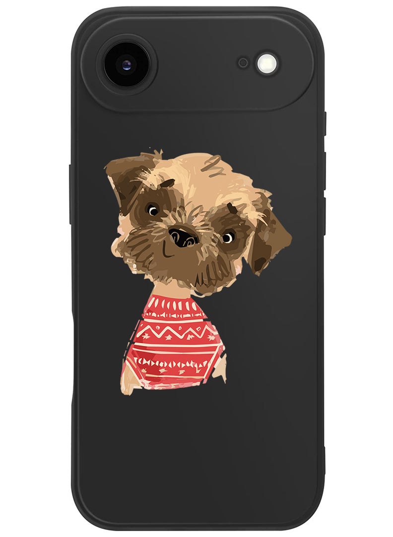 Theodor Protective Slim Fit Case Liquid Silicone Cover with Full Body Protection Anti-Scratch Shockproof Case For Apple iPhone 17 Air (Black) Dog - Image 1