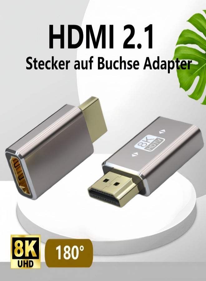 الصفحة الرئيسية محول 8K HDMI من ذكر إلى أنثى، محول تمديد 48Gbps، متوافق مع الإصدار HDMI 2.1، يدعم 8K@60Hz/4K@120Hz HDR، للتلفزيون عالي الدقة، TV Stick، مشغل DVD، PS4 (عبوة من 2) - Image 1