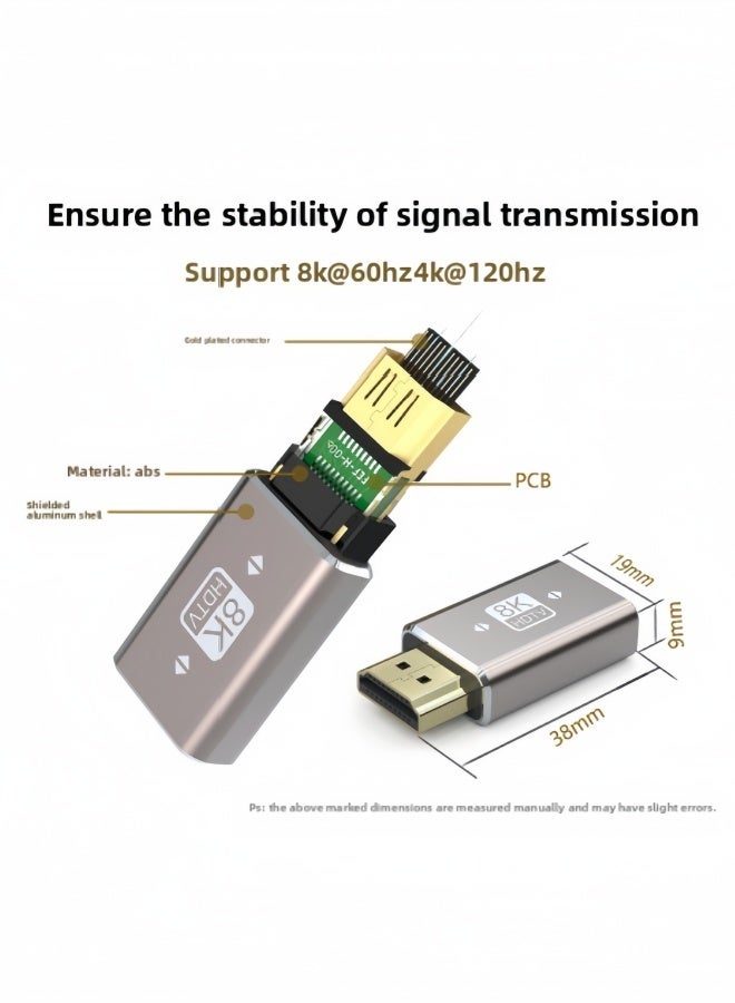الصفحة الرئيسية محول 8K HDMI من ذكر إلى أنثى، محول تمديد 48Gbps، متوافق مع الإصدار HDMI 2.1، يدعم 8K@60Hz/4K@120Hz HDR، للتلفزيون عالي الدقة، TV Stick، مشغل DVD، PS4 (عبوة من 2) - Image 3