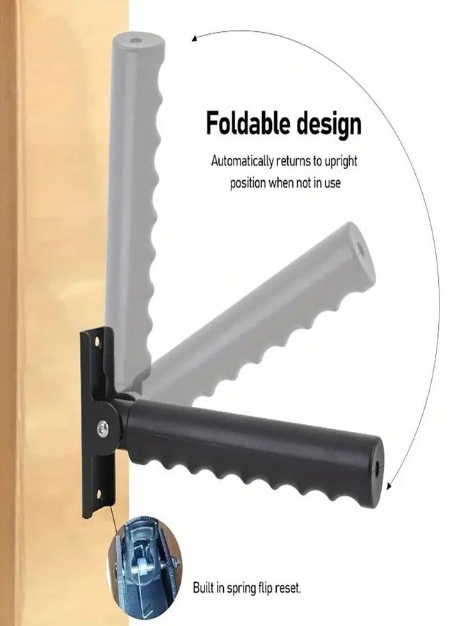 Ristpal 2 Pack Doorway Flip Up Grab Bar - 9" Auxiliary Support Grip Handle, 300 LBS Weight Capacity Stair Assist Handrail, Anti-Slip Design for Elderly Handicap, Easy Installation Home Safety Aid - Image 4